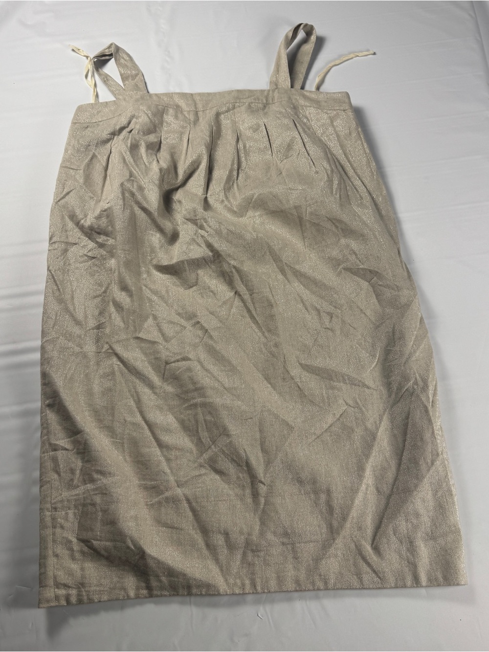 Vintage Y2K Lucy & Laurel Dress Womens 8 Metallic Gold Linen Blend Shift NWOT